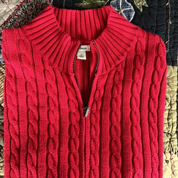 LL Bean Classic Cotton Zip Front Sweater 1X - Picture 1 of 8